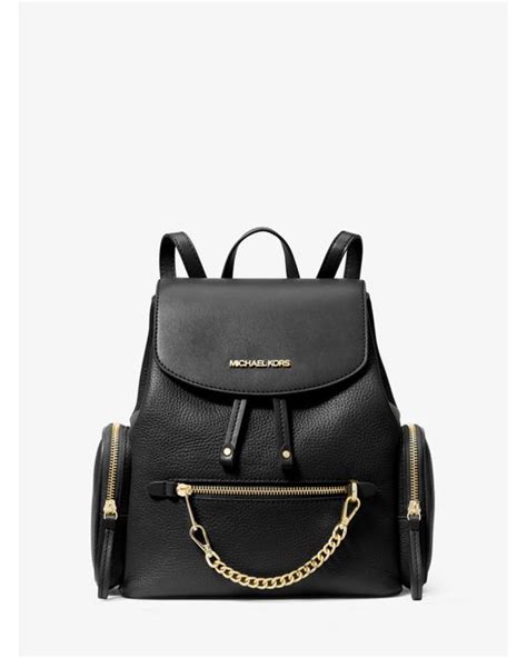 michael kors jet set medium womens pebbled leather backpack|michael kors black jet set.